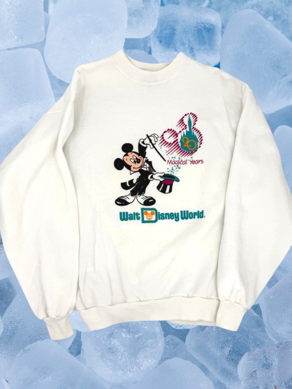 VINTAGE WALT DISNEY WORLD 20 MAGICAL YEARS 80s 90s SWEATSHIRT XL MADE IN USA